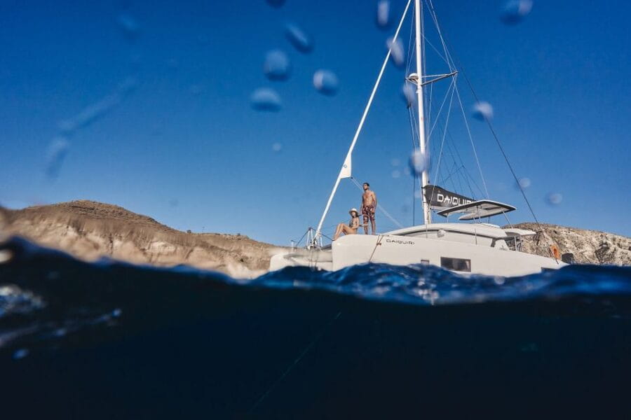 Santorini: Southern Island Luxury Catamaran Cruise with Meal - FAQs