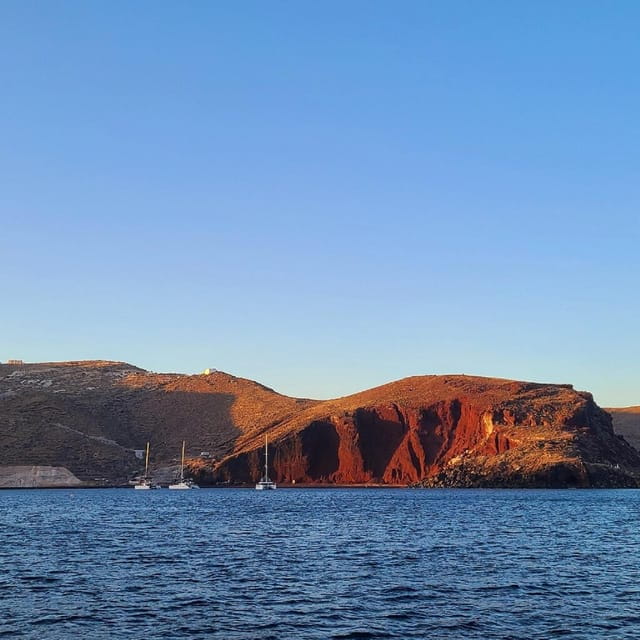 Santorini:Cruises with Catamaran around the Volcanic Island. - Exploring Santorini’s Coastline on a Catamaran
