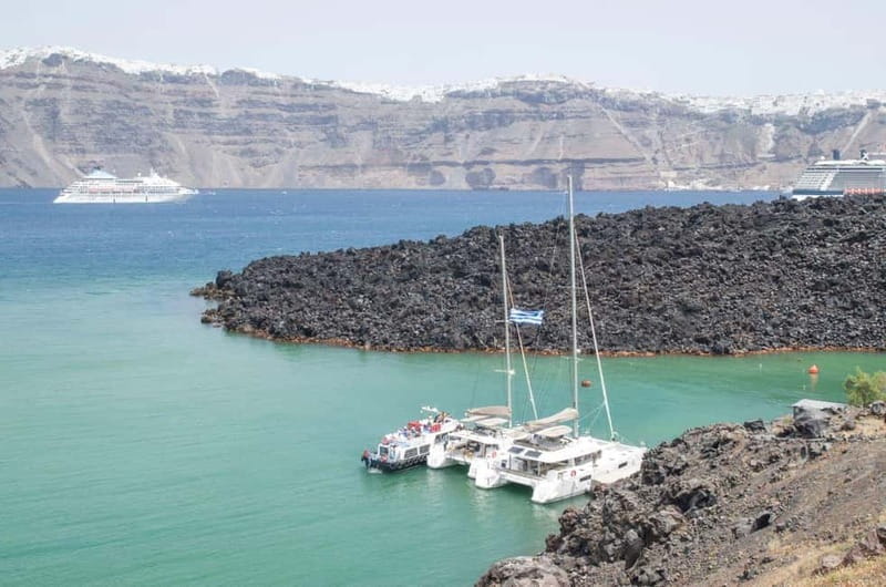 Santorini: Caldera Sail & Swim Tour for Cruise Travelers - Swimming at the Hot Springs of Nea Kameni
